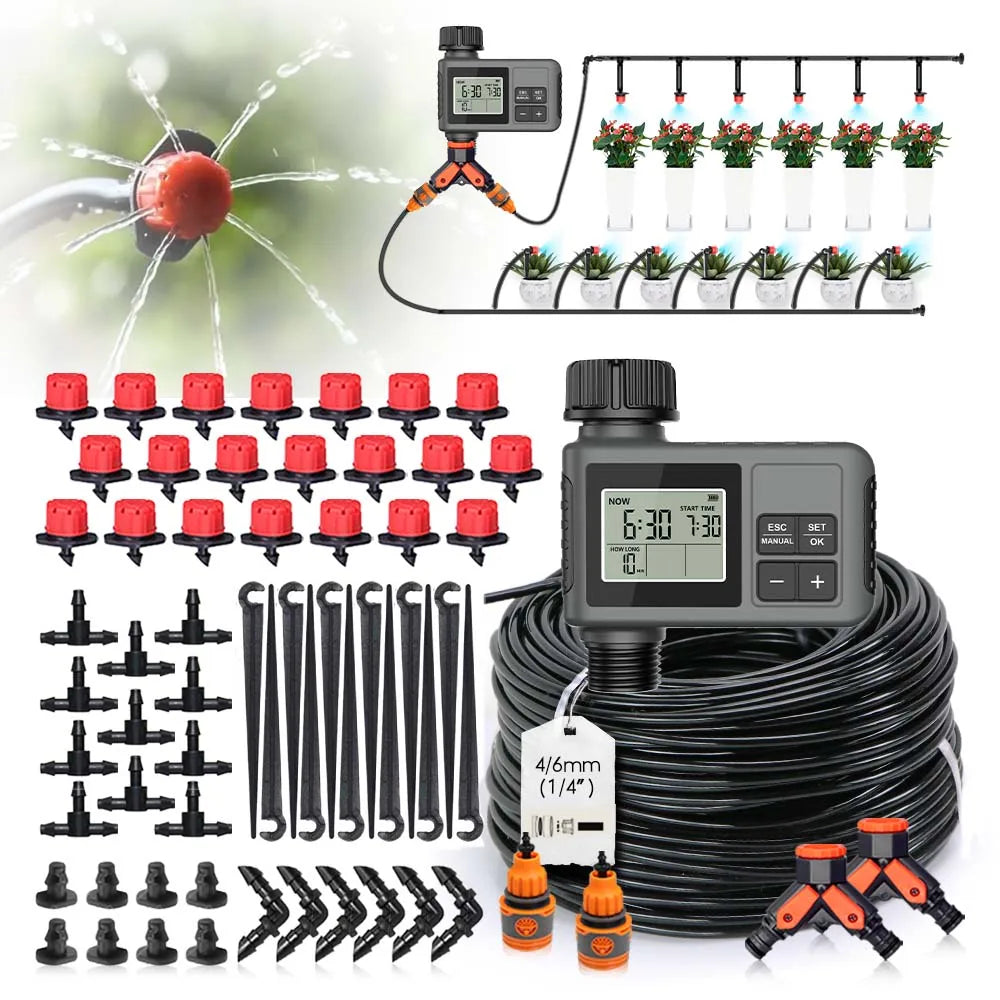 30-10m Garden LCD Button Timer Irrigation Set &ndash; LCD Display