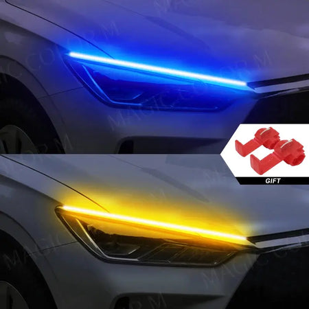 2 PCS DRL Car Flexible LED Daytime Running Lights Turn Signal Lamp Headlight Waterproof 30cm 45cm 60cm White Red Yellow Blue by InterCyprus Trading Ltd