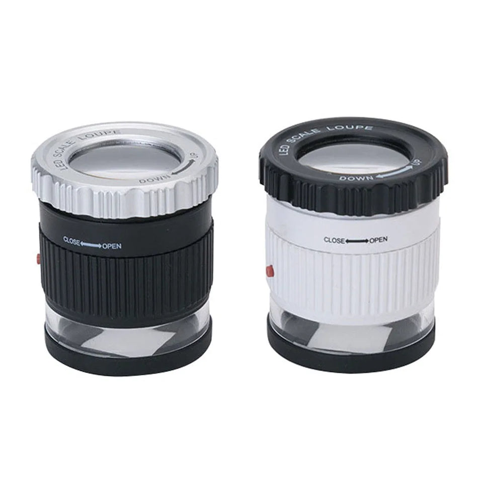 Loupe cylindrique portable 30X avec LED pour bijoux