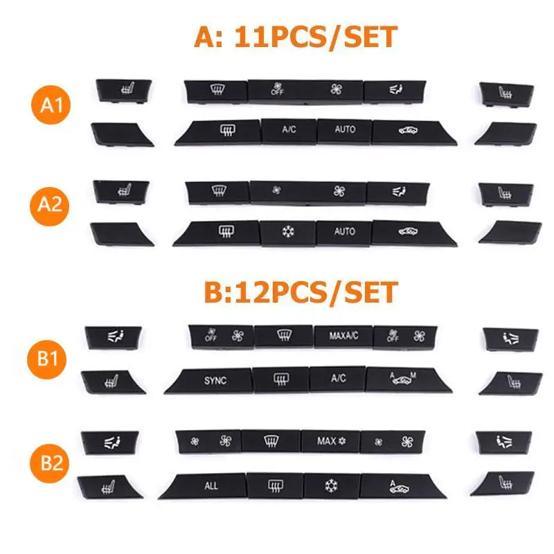 Capas dos Botões do Ar Condicionado do Painel para BMW F10 F18 F06 F12 X5 X6 Substituição Direta em Borracha Preta Proteção do Acabamento Interior