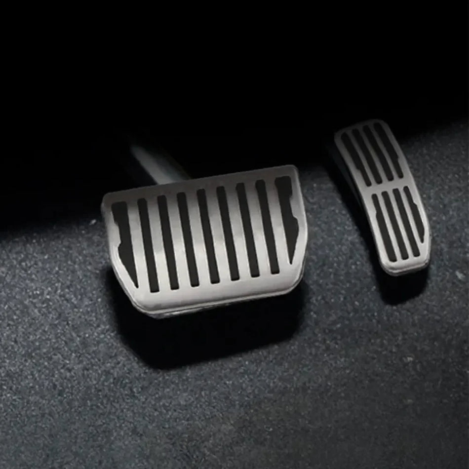 Jaguar XE XFL Pedal Covers Brushed Stainless Steel with Rubber