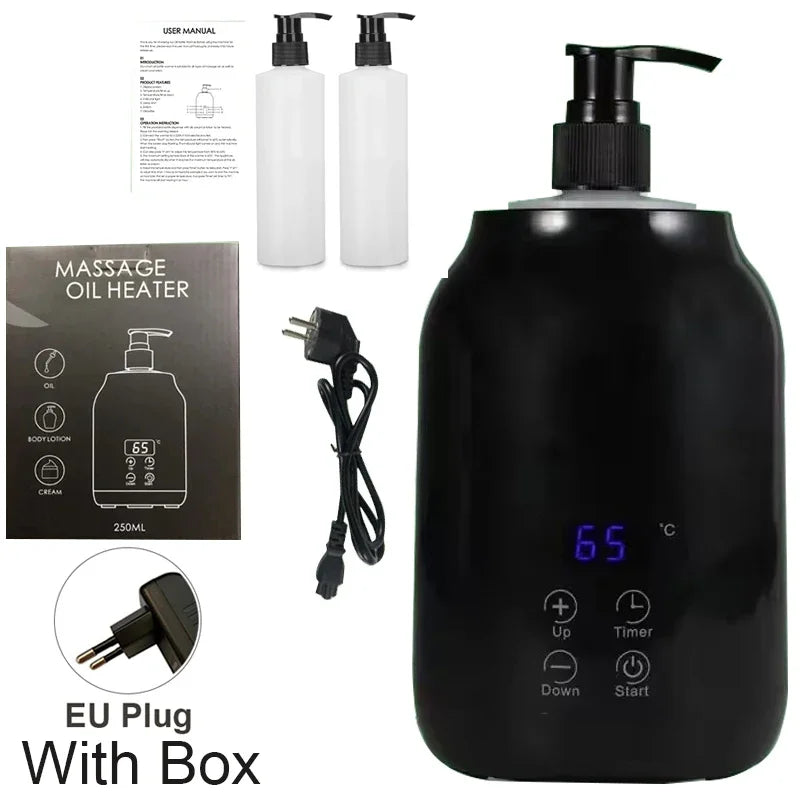 Massage Oil Heater With LED Screen &ndash; Digital Display Black-EU Plug