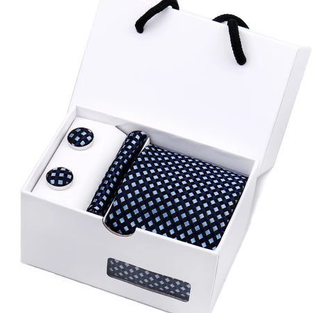 Luxury Men's Paisley Tie Set with Pocket Square &amp; Cufflinks in Gift Box W12