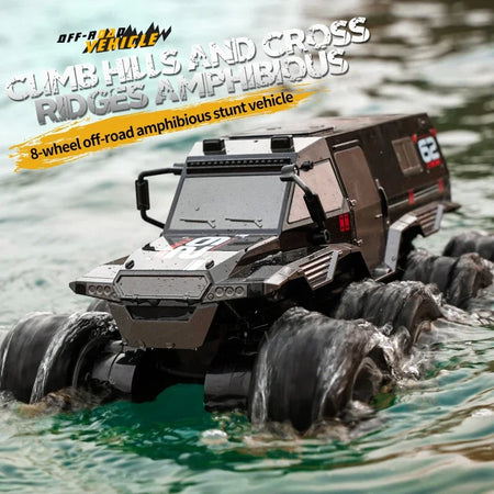 8x8 RC Car 8WD Off-road Amphibious Stunt Vehicle - Waterproof Racing Truck