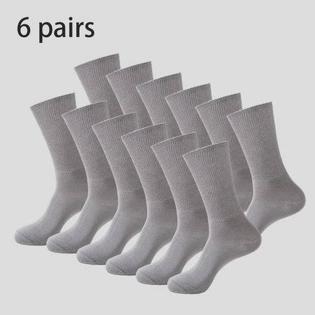 ZEXOLAP 6 Pairs Diabetic Socks &ndash; Comfortable Moisture Wicking Fabric Light gray 6 pairs / EU 39-45