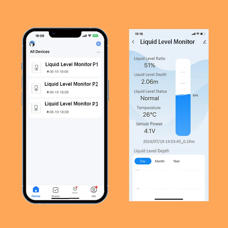 Moray ME201RSP Wireless Ultrasonic Solar Level Monitor with Tuya App