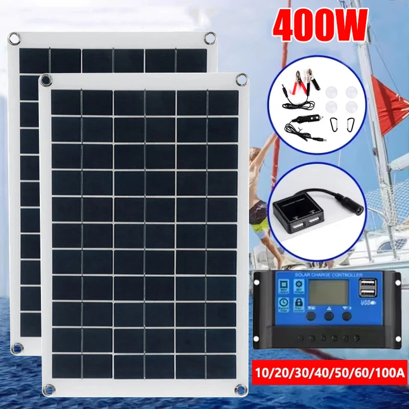 400W 200W Solar Panel Kit 18V Solar Cell &ndash; Dual USB Charger
