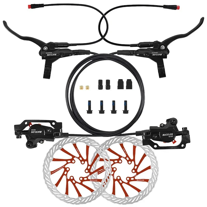 BUCKLOS Hydraulic Disc Brake Kit for Electric Bicycles and Scooters G3-160-Rotor Red