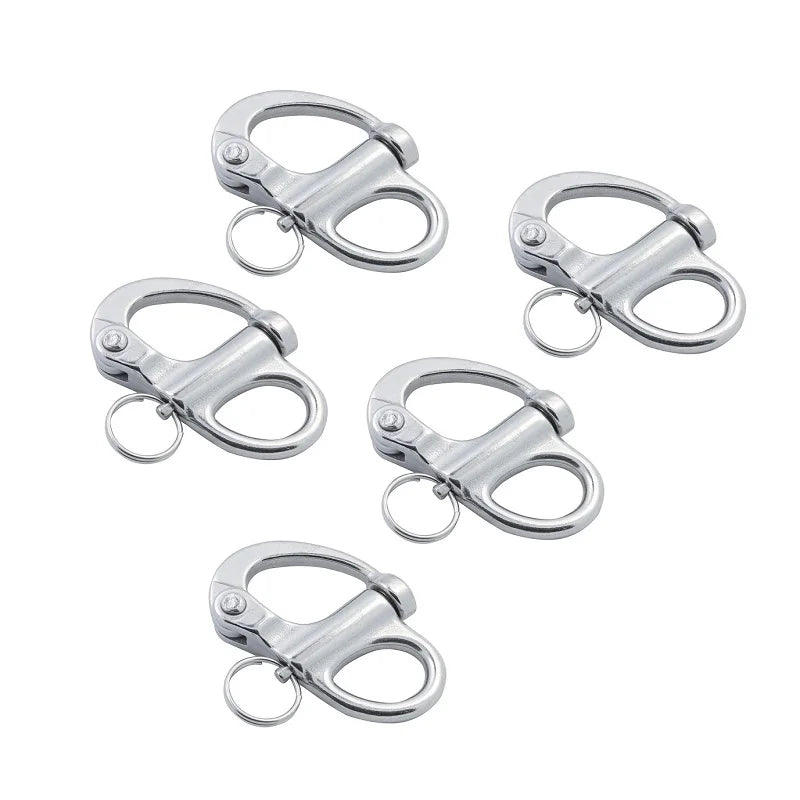Premium 5PCS 316 Stainless Steel Quick Release Snap Shackles for Rigging and Sailing 96mm / CN (Origin)