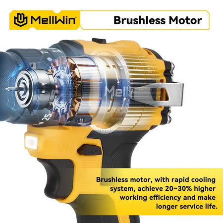 MELLWIN 25+3 Torque Brushless Electric Impact Drill &ndash; 3-Mode