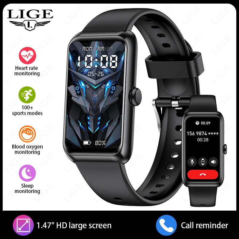 LIGE Sports Smart Watch Men &ndash; Music Control and Fitness black
