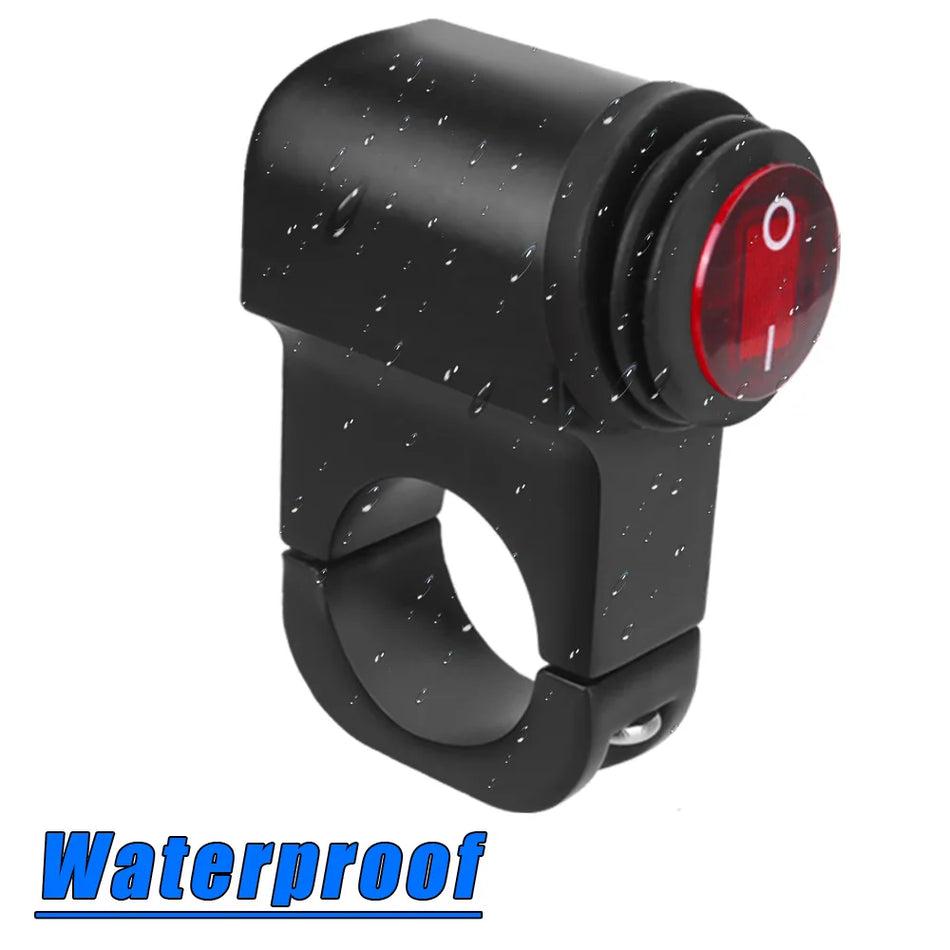 Motorcycle Handlebar Headlight Switch, Aluminium Alloy, 12V Waterproof