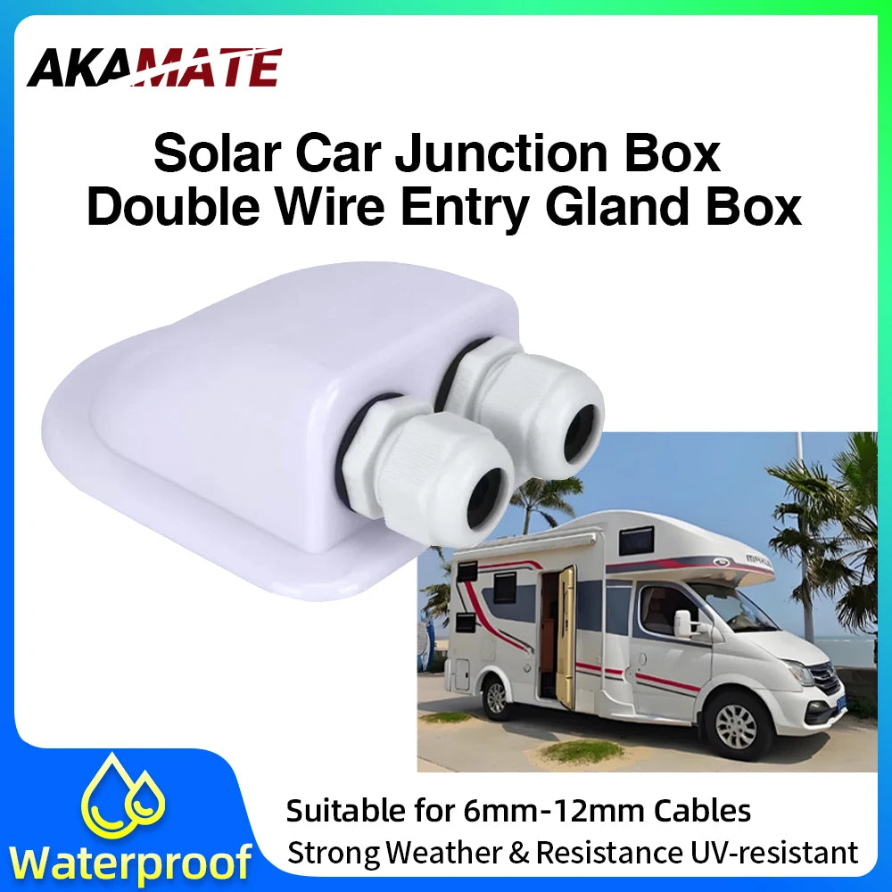 Caravan Solar Junction Box &ndash; Waterproof Dual Hole Cable Port Default Title