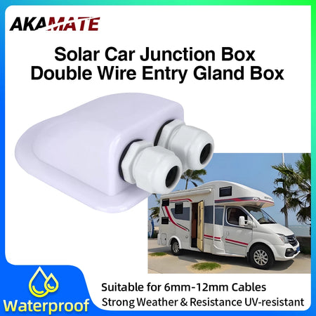 Caravan Solar Junction Box &ndash; Waterproof Dual Hole Cable Port Default Title