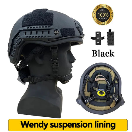 Fast Ballistic Helmet &ndash; NIJ III+ 7.62 Mm Protection Wendy Black / M 53-58cm