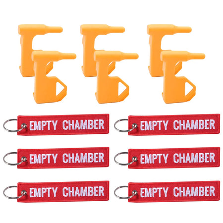 6 Pcs Empty Chamber Key Chains &ndash; Double Sided Embroidered Red