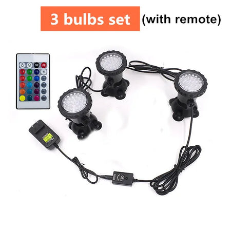 RGB Waterproof LED Underwater Light Lamp &ndash; RGB Lighting With Remote Set C / US Set