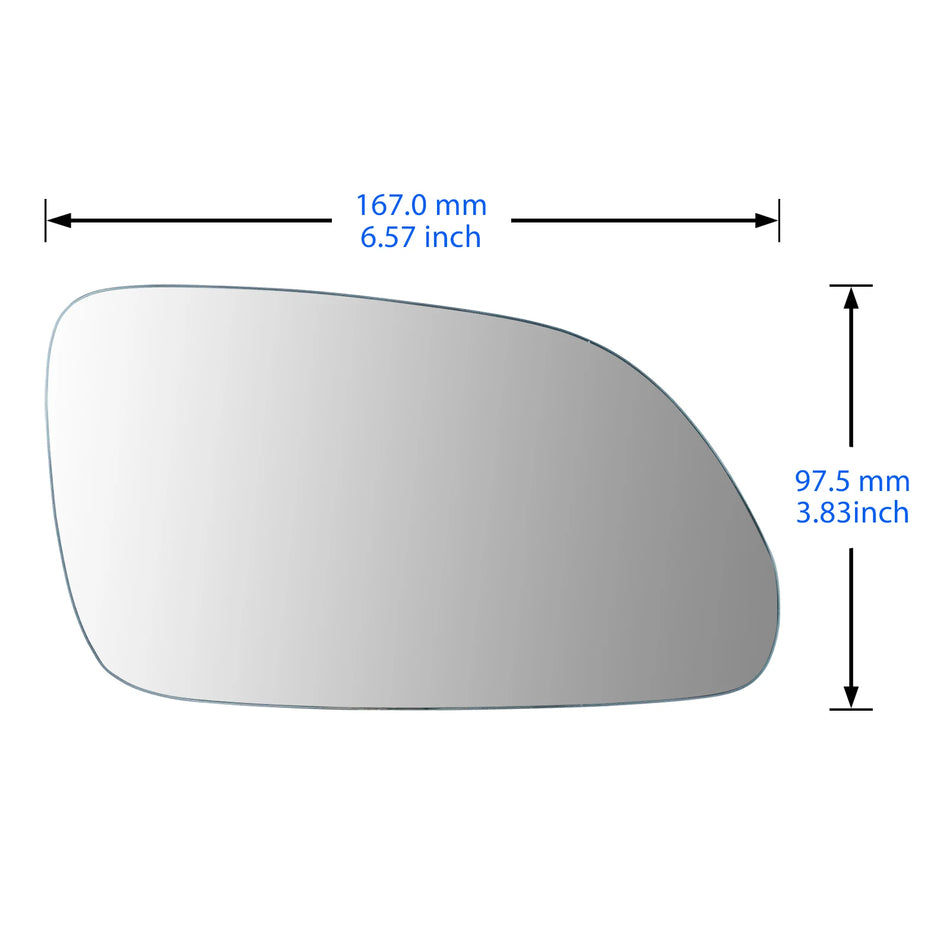 VW Polo 9N Right Side Heated Convex Mirror Glass For Enhanced Visibility