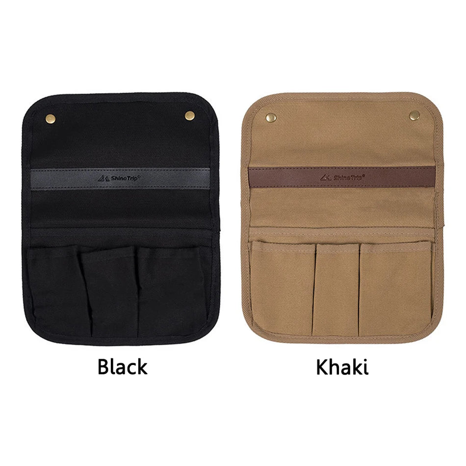 Camping Chair Armrest Storage Bag Canvas Multi Pocket