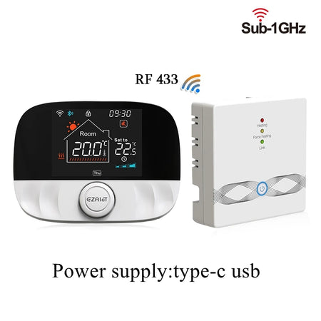 T9W+RC9Plus &ndash; WiFi RF Wireless Thermostat for Gas Boiler White T9Lite