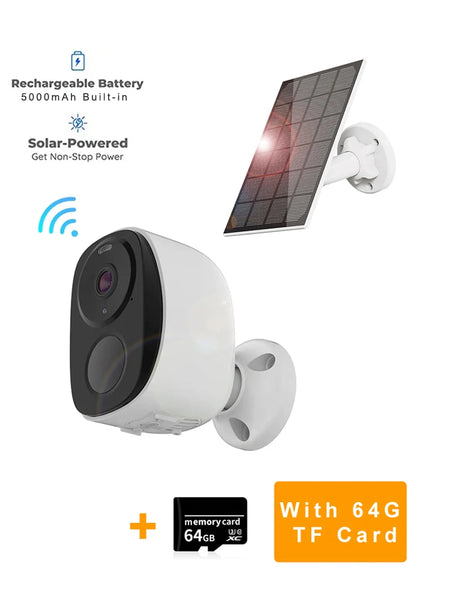 2K 3MP Wireless Security Camera 1 Set SolarCam TF64 / USB