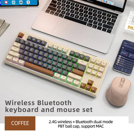 M87 Wireless Keyboard Gaming - Dual Mode Bluetooth RGB Coffee Kit