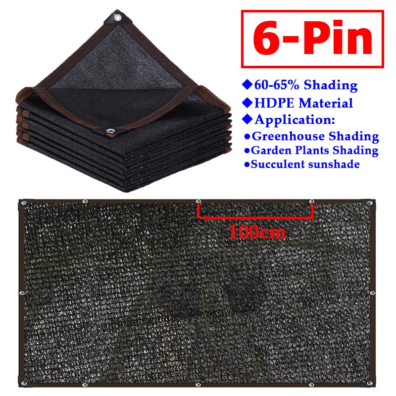 HDPE Garden Sun Shade Net for Plants - UV Resistant &amp; Versatile Cover 6Pin Net / 1x2m