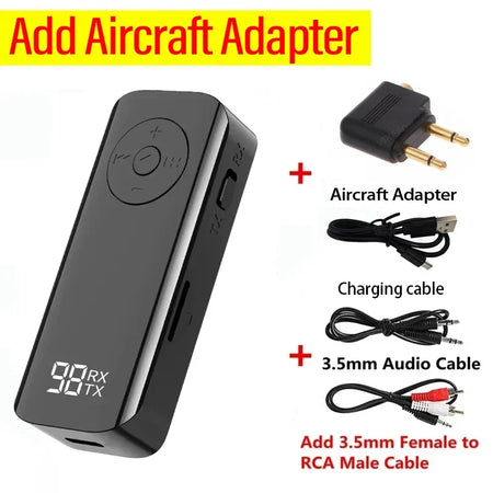 Car Bluetooth 5.3 Transmitter A9 &ndash; Wireless Audio Adapter Add Aircraft Adapter