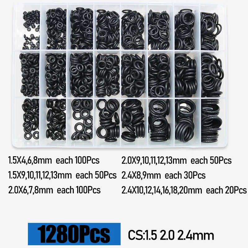 3230p Rubber O Ring Sealing Washer &ndash; Oil Resistant Durable Seal 1280pcs / Metric