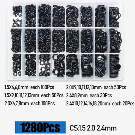 3230p Rubber O Ring Sealing Washer &ndash; Oil Resistant Durable Seal 1280pcs / Metric