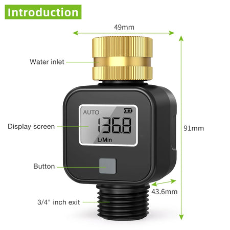 SGS05 LCD Digital Water Flow Meter &ndash; High Accuracy IPX5