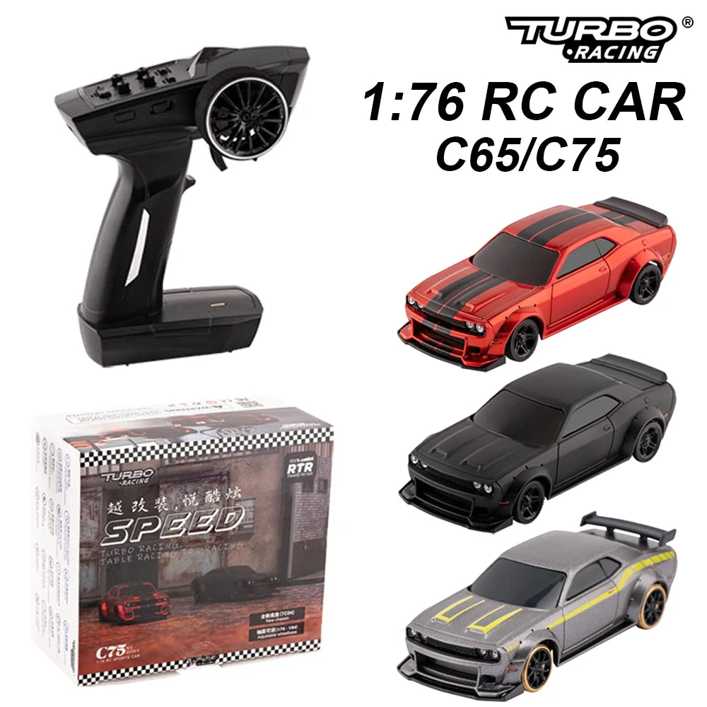 1:76 C75 Mini RC Drift Car RTR 2.4G &ndash; Simulated Headlights