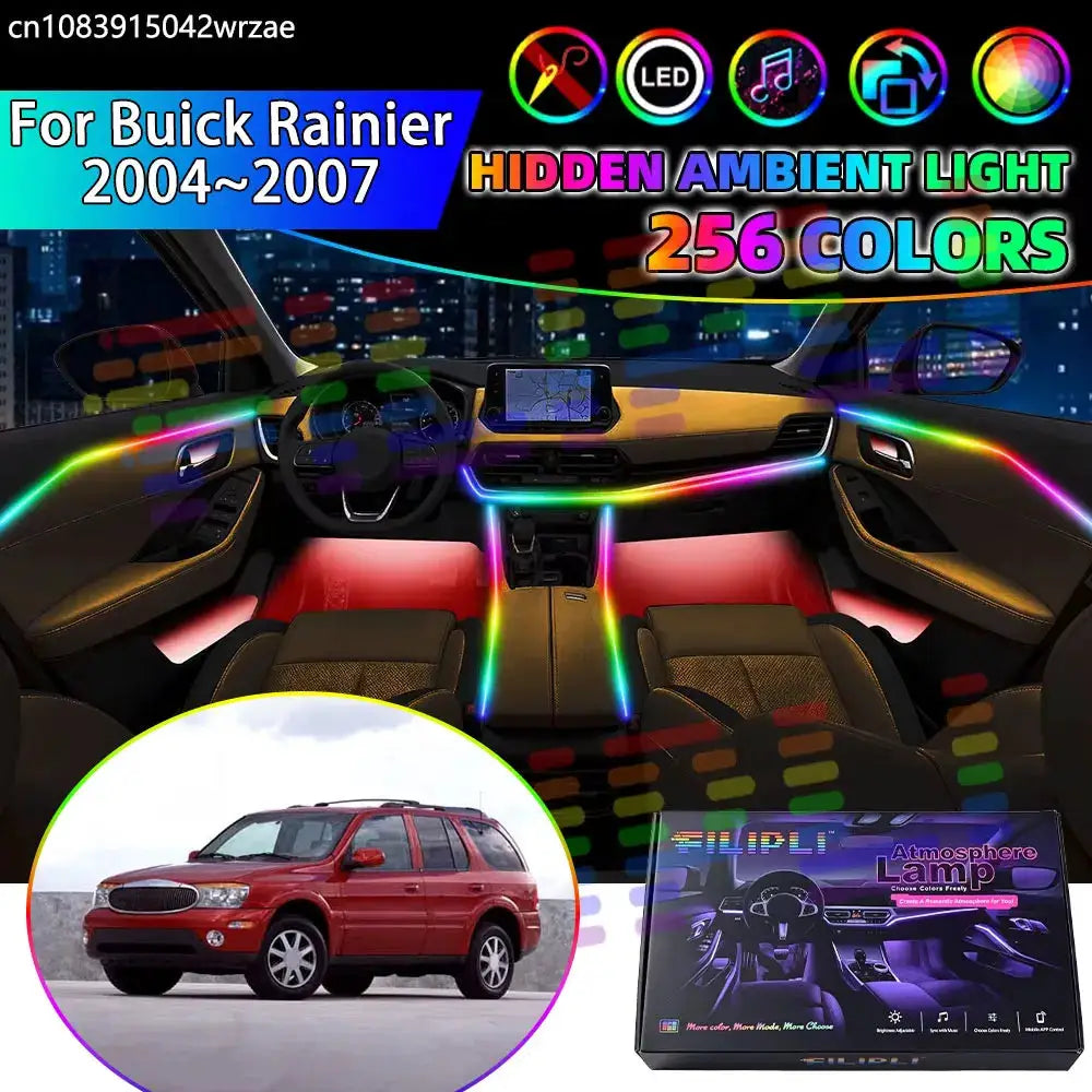 For Buick Rainier 2004~2007 2005 2006 RGB Car Interior Ambient Lights Strips Breathing Lighting Kit App Control LED strips Auto by InterCyprus Trading Ltd