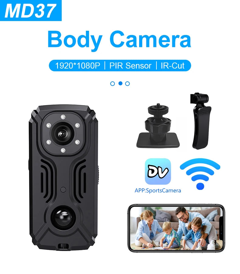 MD31 Mini PIR Camera - Full HD 1080P, Portable Motion Detection Recorder MD37  Wifi Camera / camera with 32G