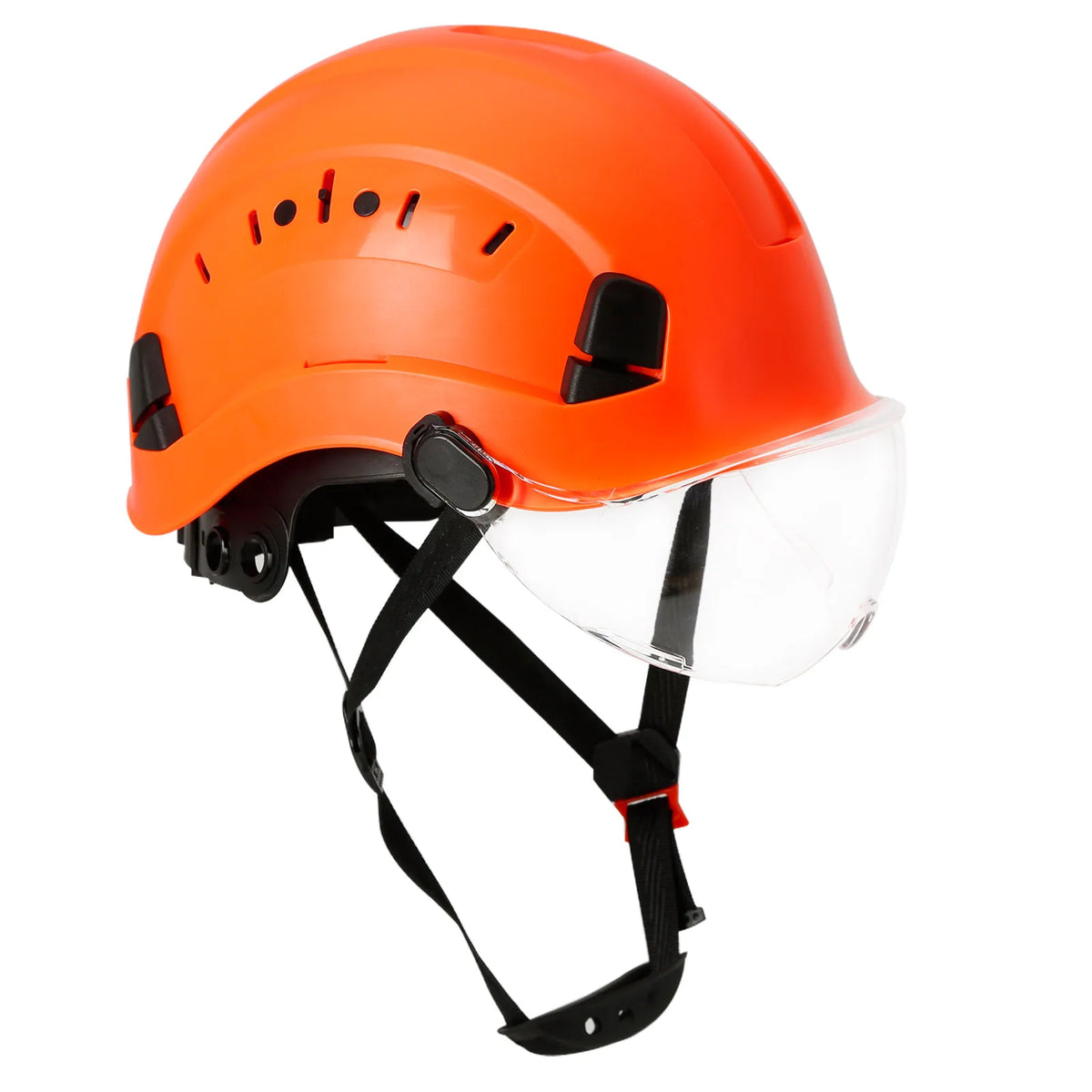 SF06 Safety Helmet &ndash; Lightweight ABS for Outdoor Use Orange Clear Lens