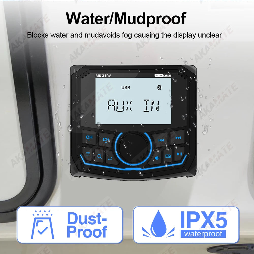 MS-21RV-1 &ndash; Bluetooth IPX5 Waterproof Marine Stereo