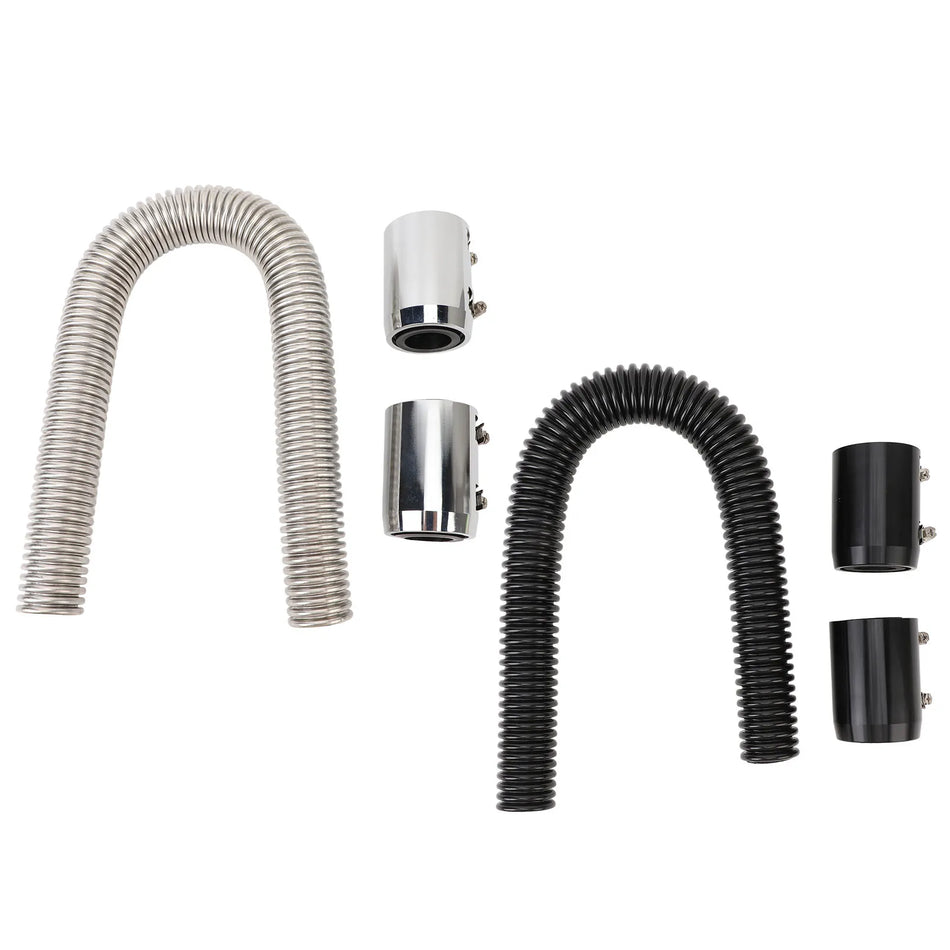 Kit de mangueras de radiador de acero inoxidable de 24 pulgadas, compatible con 1-1/4 a 1-5/8 pulgadas, refrigeración eficiente