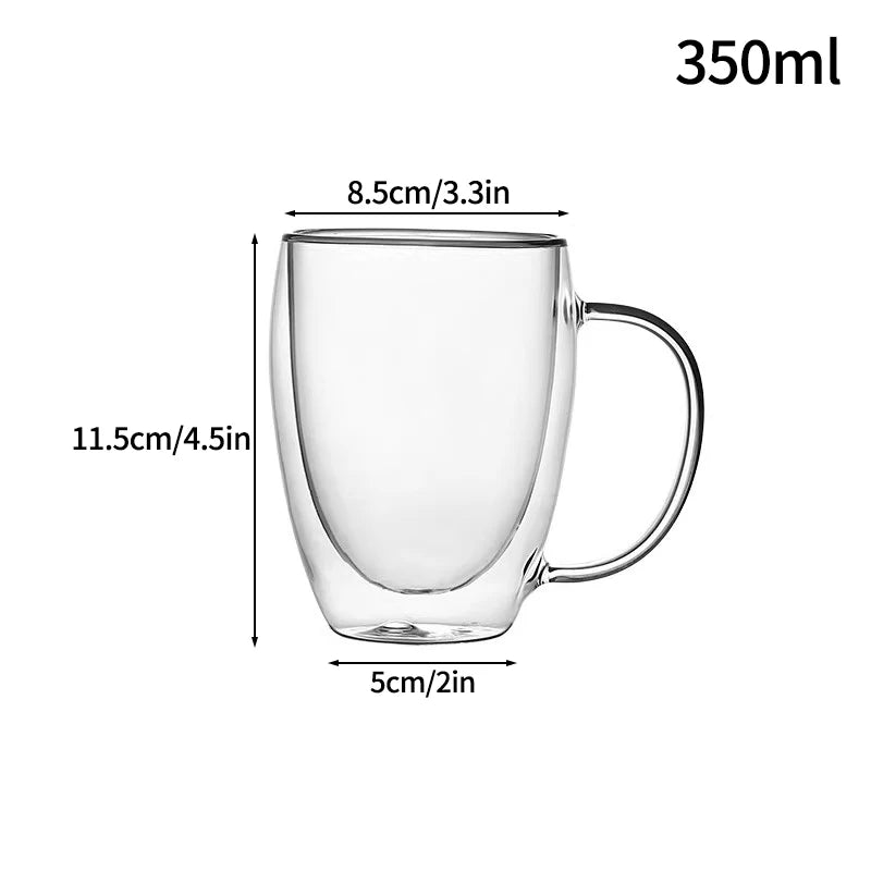 Heat Resistant Glass Mug - Aesthetic Handle Tea Cup 350ml 1 / AS SHOW