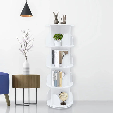Rotating Bookcase 4-Tier - Silent 360 Degree Rotation