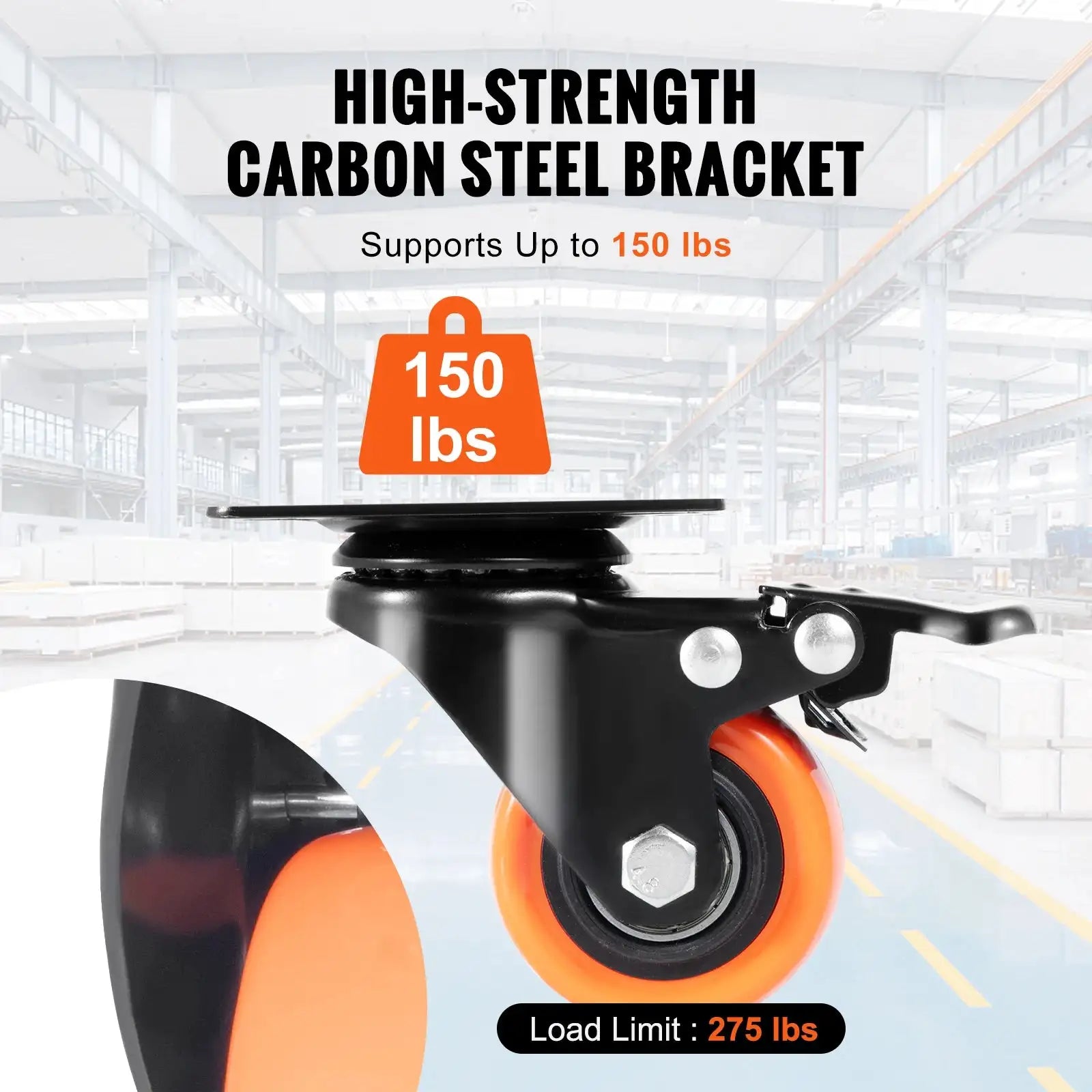 2/3/4/5/6 Inch Casters Set of 4 - Dual Locking