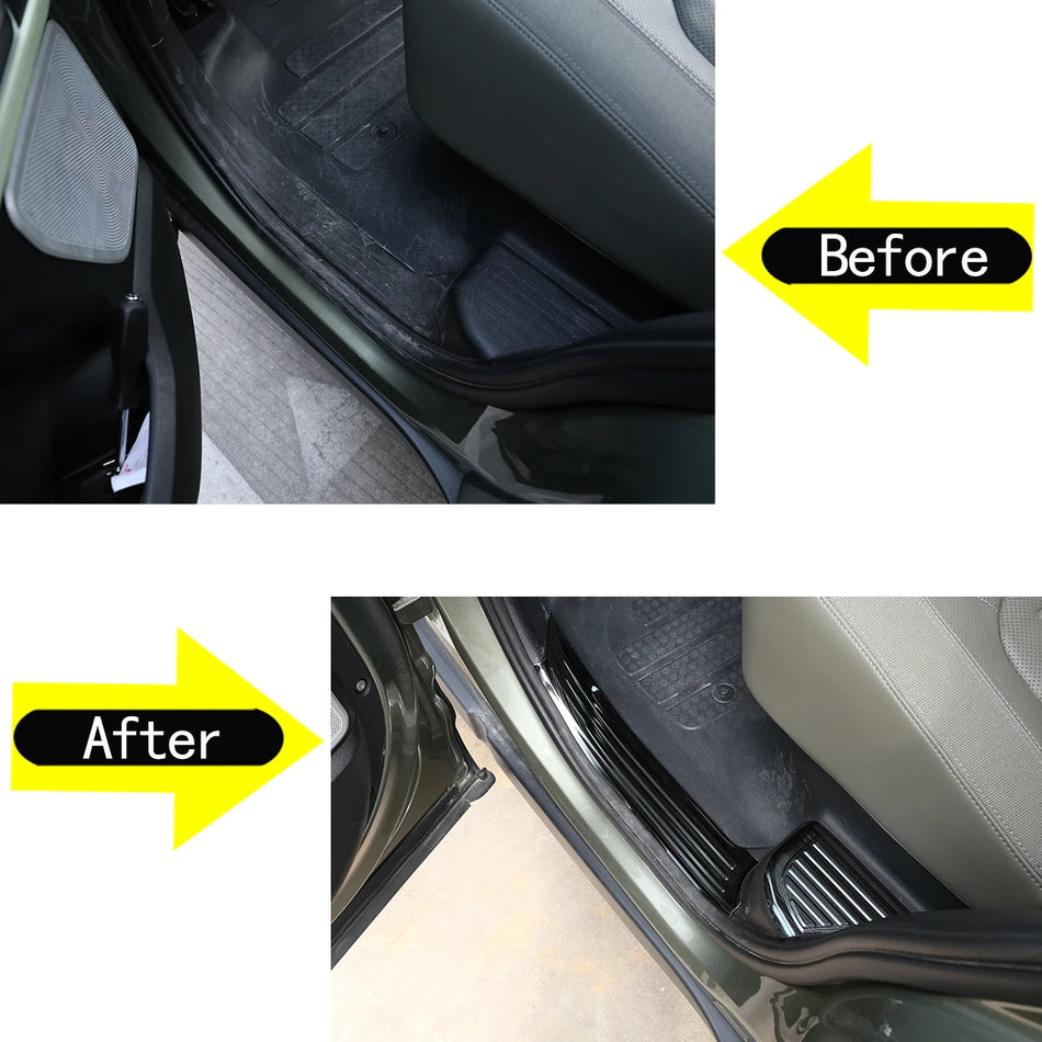 Rostfritt stål försvarare dörrtröskel skydd Land Rover 90 110