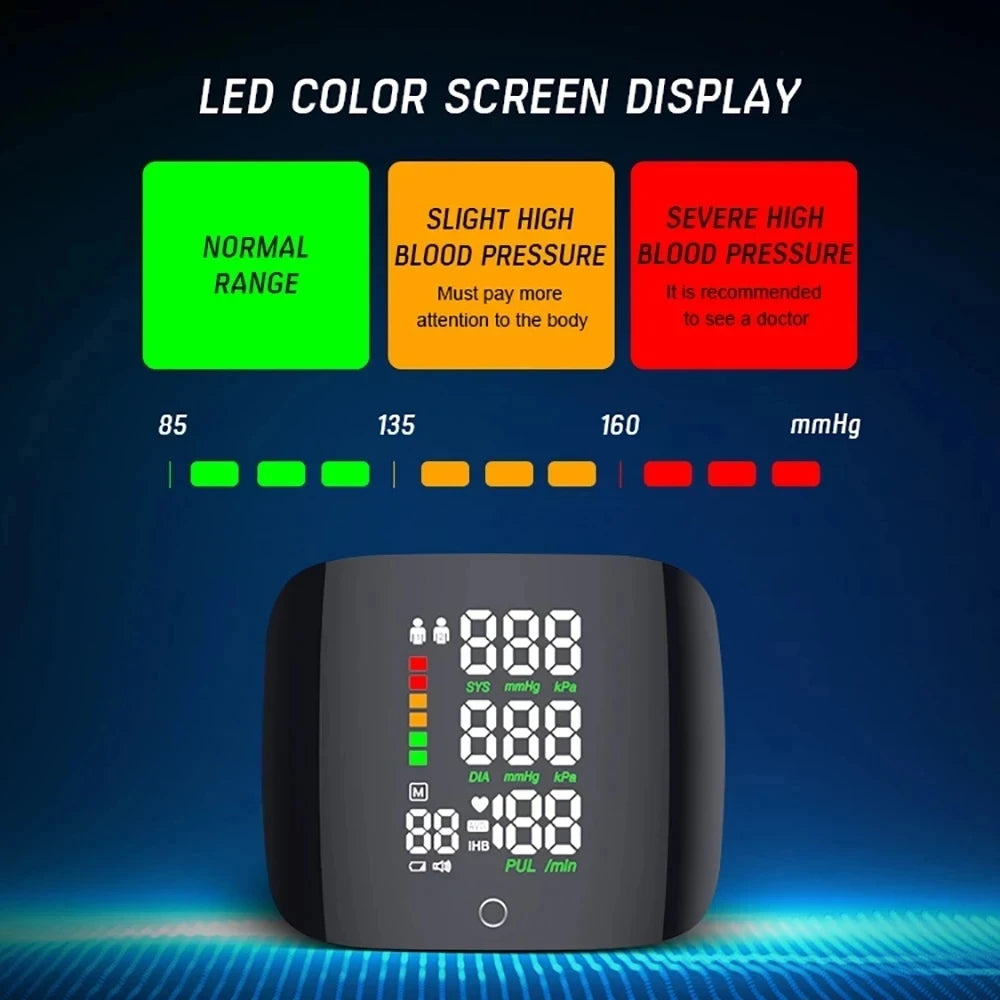 A01(Mt) Wrist BP Monitor &ndash; LED Touch Screen, Rechargeable