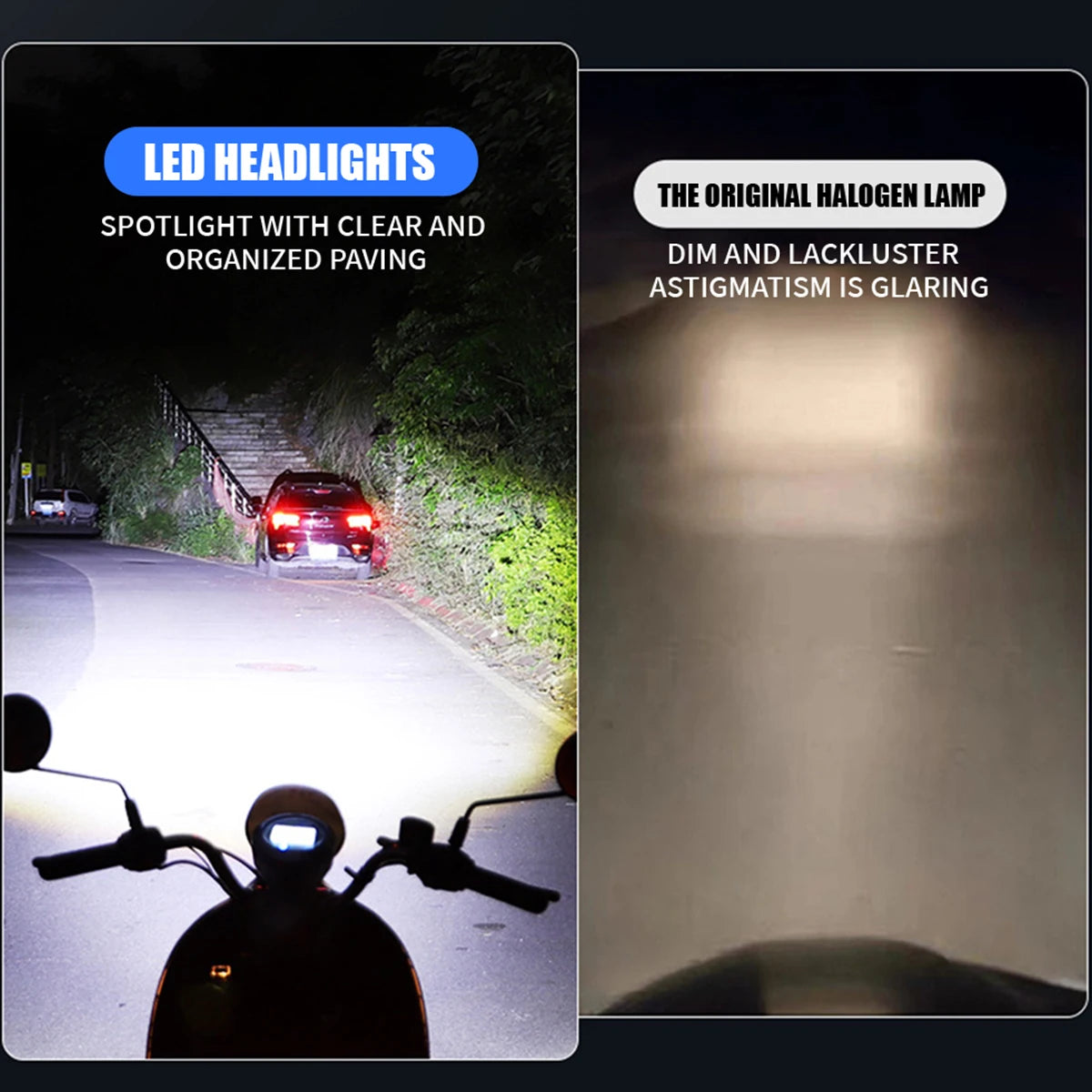 KEVANLY H4 H6 BA20D LED Motorcycle Light Bulb &ndash; Dual Color White Yellow Fisheye Lens