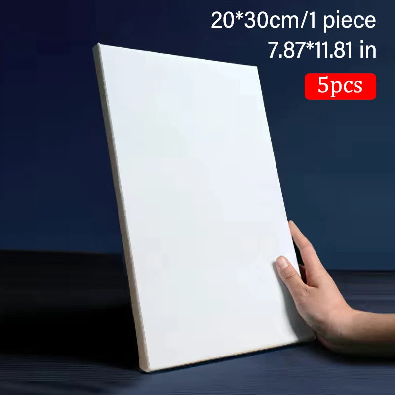 Blank Square Canvas Set &ndash; Cotton Canvas Ready To Paint 5pcs 20x30cm 8x12in