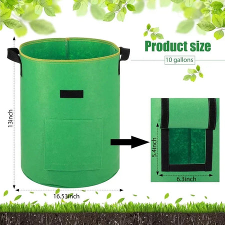 Non-Woven 10-Gallon Potato Planting Grow Bags with Harvest Windows