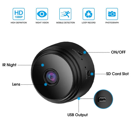 A9 Mini WiFi Camera - HD 1080P