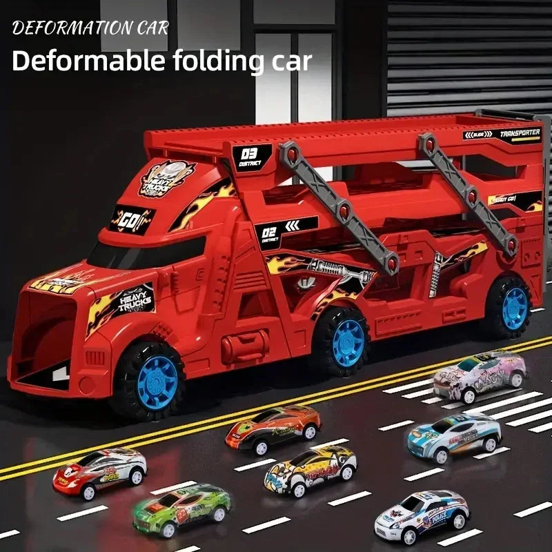 Large Truck Deformation Transporter &ndash; Educational Four Story Parking Lot Racing Game