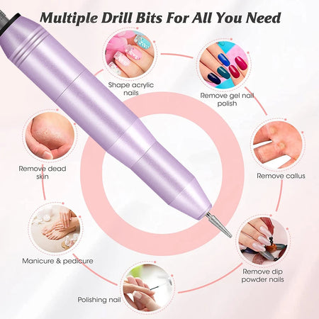 YIKOOLIN Portable Nail Drill Kit &ndash; Gel Remover Included