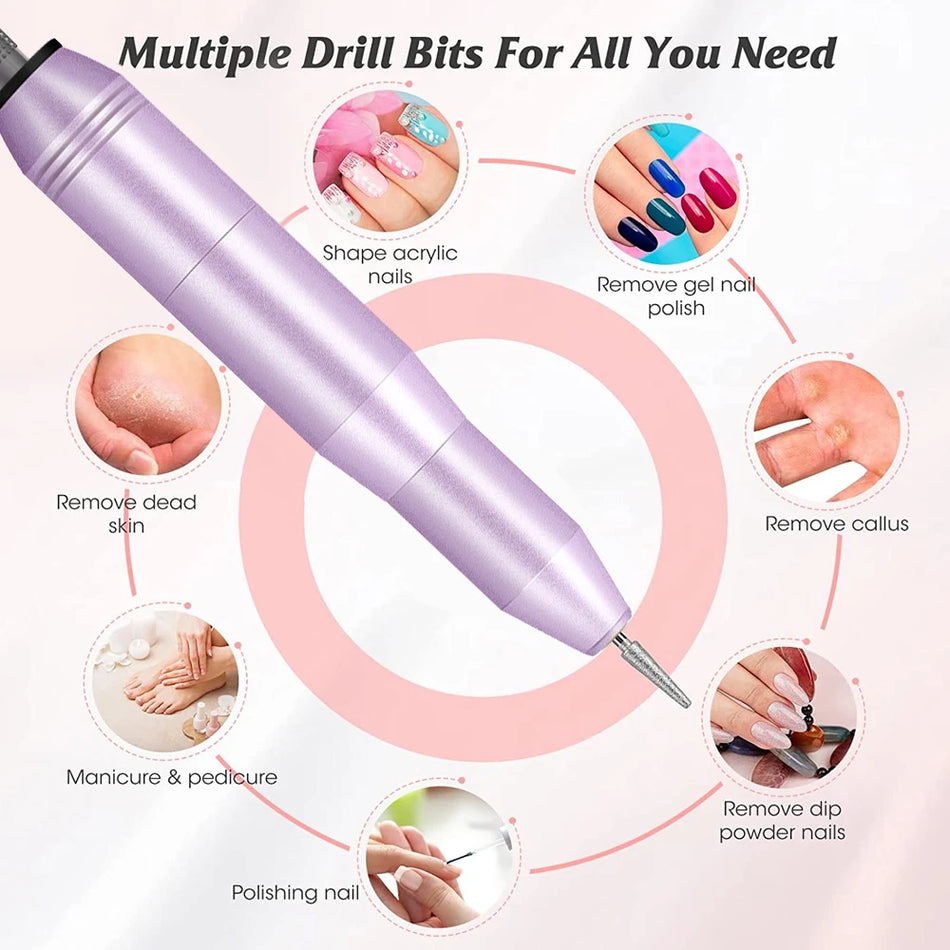 YIKOOLIN Portable Nail Drill Kit &ndash; Gel Remover Included