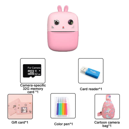 Kids Instant Print Digital Camera &ndash; Instant Photo Prints Pink-with Bag